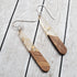 Gold Flake Wood & Resin Teardrop Sterling Silver Earrings